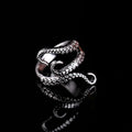 Titanium Steel Octopus Rings Gothic Deep Sea Monster Squid Finger Punk Tentacles Ring Adjustable Size Personality Jewelry Gift
