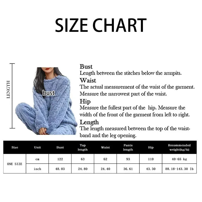 Women Coral Velvet Home Wear Set Warm Jacquard Sleepwear Comfortable Outfit for Winter Christmas and Back to School Season Gift