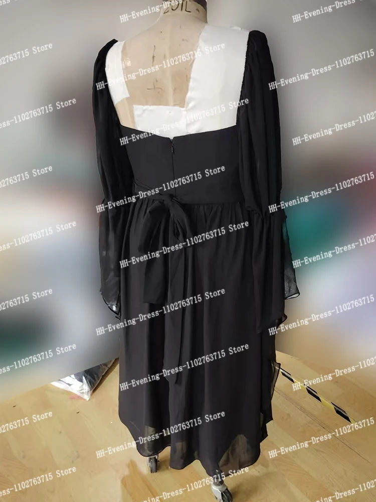 Long Burgundy Evening Dresses for Women Square Neck Ankle-Length A-Line Prom Party Wedding Gala Special Events Dress Customized