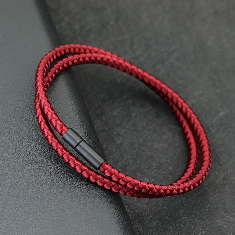 New Minimalist Keel Rope Bracelet For Men Bilayer Wrap Braslet Bangle Homme Nautical Braclet Gifts For Him Pulseria Joias