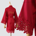 Sexy Embroidery Wedding Robe Patchwork Lace Kimono Bathrobe Gown Summer New Female Sleepwear Home Dress Loose Casual Loungewear