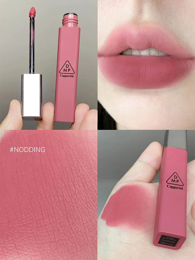 Cappuvini Matte Velvet Lip Glaze Moisturizing Smooth Long-Lasting Lipstick Makeup Lip Gloss