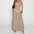 Maemukilabe Women Summer Strapless Maxi Dress Sexy A Line Flowy Tube Top Dress Y2K Elegant Wedding Party Cocktail Long Dresses
