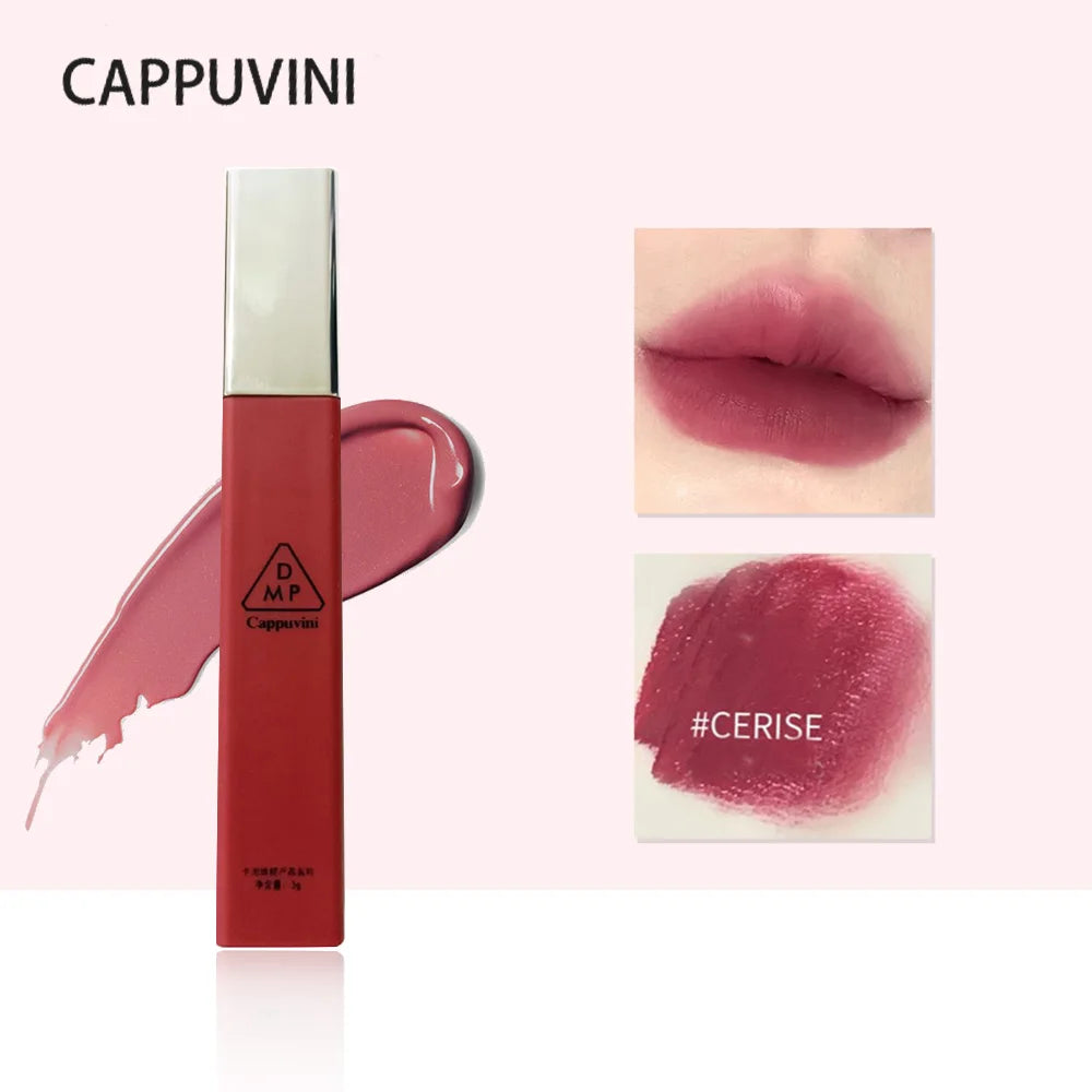 Cappuvini Matte Velvet Lip Glaze Moisturizing Smooth Long-Lasting Lipstick Makeup Lip Gloss