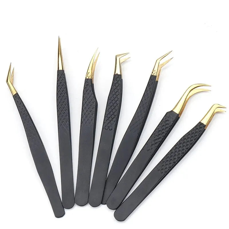 1pcs Makeup Eyelash Tweezers High Precision Clip Nail Drill Eyelash Eyebrow Stainless Steel Tweezers Woman Beauty Tools