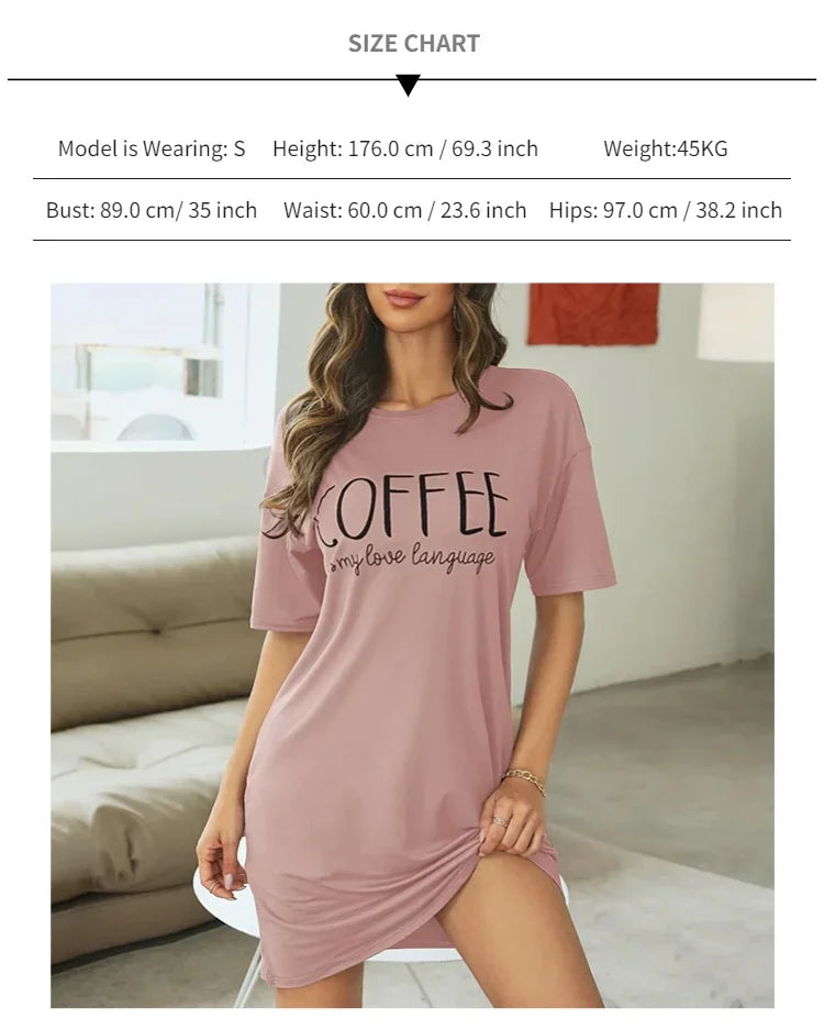 2026 New Milk Silk Nightgown Women Nightdress Short Sleeve Cartoon Nightgowns Sweet Casual Sleepwear Pijamas Sleepdress