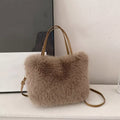 HOMEFISH Faux Fur Tote Bag Women's Bucket Plush Luxury Design Ladies Handbags Soft Winter Crossbody Shoulder Bags Bolsa Feminina