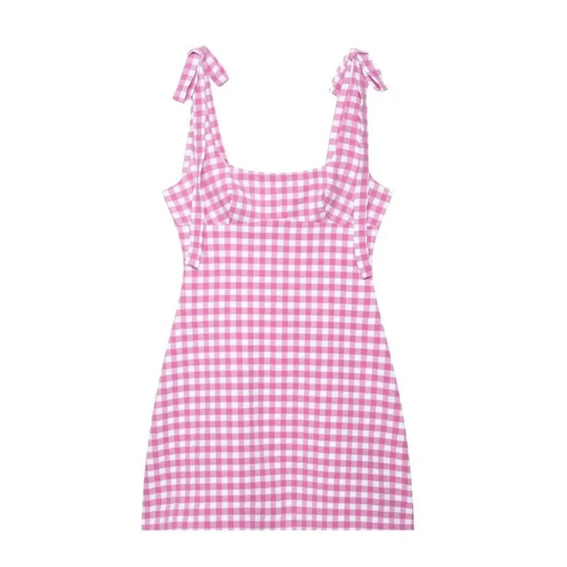 Women Knitted Hollow Out Mini Dresses Round Neck Sleeveless Off Shoulder Short Dress Lady Casual Summer Holiday Beach Robes
