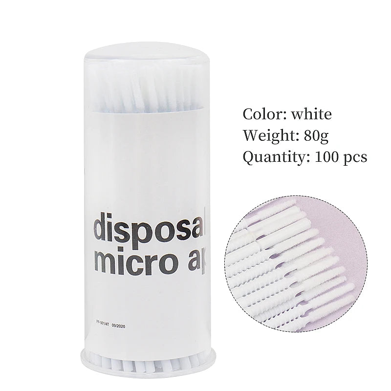 100 Pcs Disposable Spiral Handle Microbrush Mascara Wands Micro Brush Applicator Lashes Brushes Eyelash Extension Makeup Tools