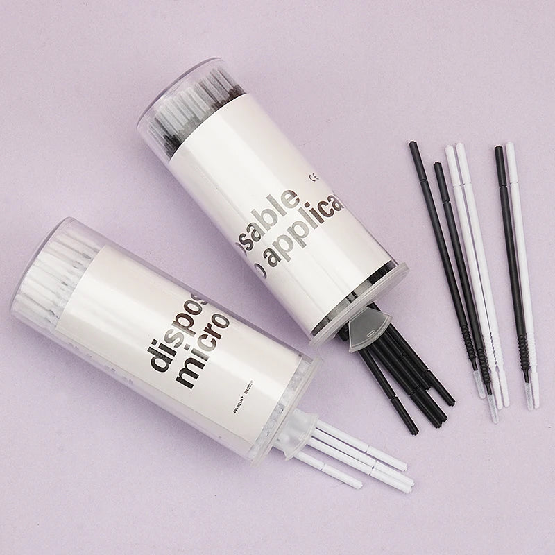 100 Pcs Disposable Spiral Handle Microbrush Mascara Wands Micro Brush Applicator Lashes Brushes Eyelash Extension Makeup Tools