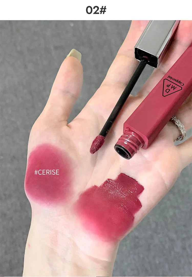 Cappuvini Matte Velvet Lip Glaze Moisturizing Smooth Long-Lasting Lipstick Makeup Lip Gloss