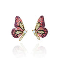 Shiny Multicolor Cryatal Butterfly Stud Earrings For Women Girls Cute Date Party Jewelry