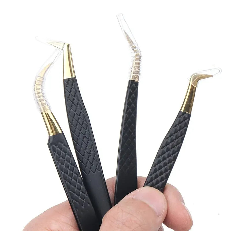 1pcs Makeup Eyelash Tweezers High Precision Clip Nail Drill Eyelash Eyebrow Stainless Steel Tweezers Woman Beauty Tools
