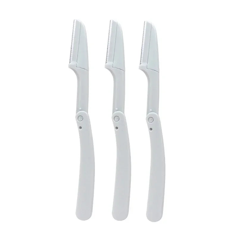 3pcs Fold Eyebrow Trimmer Scissors Hair Remover Eyebrow Comb Razor Eyebrow Clip Makeup Tools Face Razor for Women