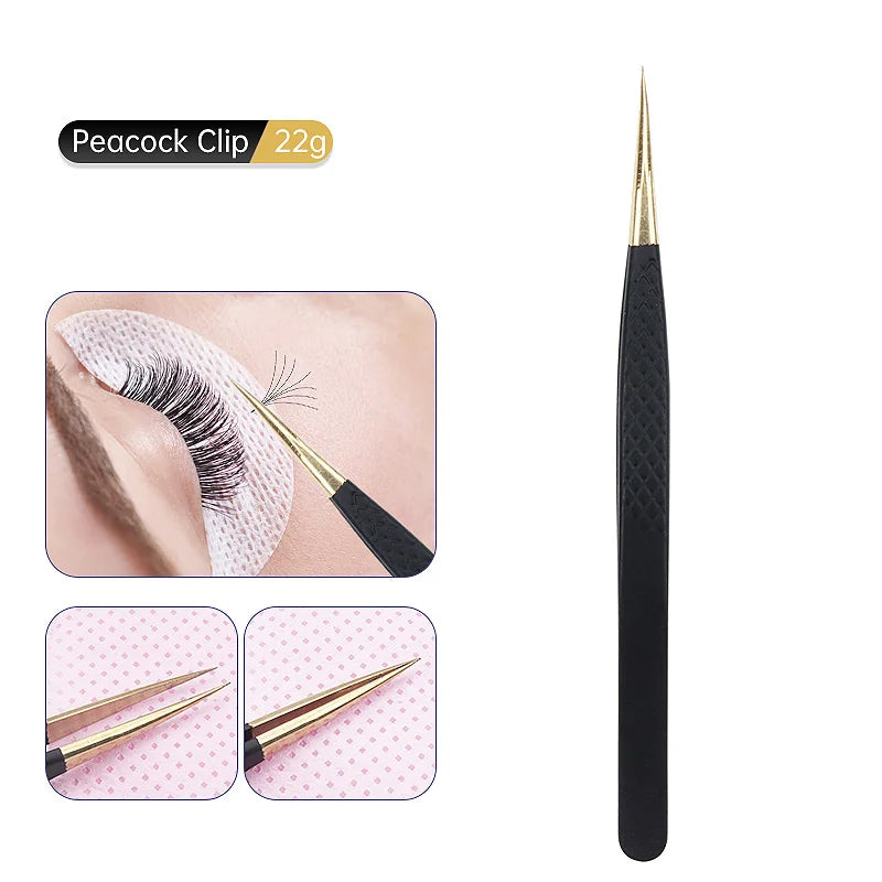 1pcs Makeup Eyelash Tweezers High Precision Clip Nail Drill Eyelash Eyebrow Stainless Steel Tweezers Woman Beauty Tools