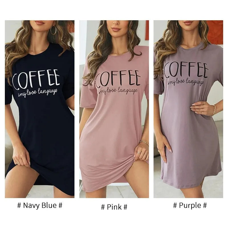 2026 New Milk Silk Nightgown Women Nightdress Short Sleeve Cartoon Nightgowns Sweet Casual Sleepwear Pijamas Sleepdress