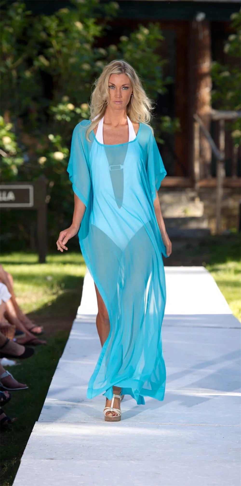 Swimsuit Cover Up Women, Sheer Beach Cover Up Kaftan, Kimono Coverup, Long Dress, Bridal, Wedding, Handmade 150cm