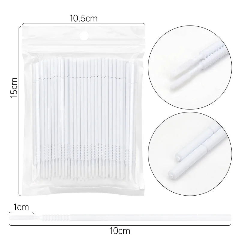 100 Pcs Disposable Spiral Handle Microbrush Mascara Wands Micro Brush Applicator Lashes Brushes Eyelash Extension Makeup Tools