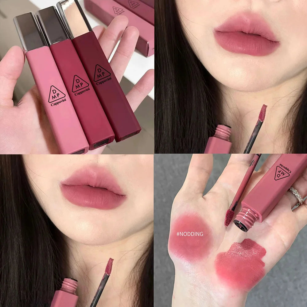 Cappuvini Matte Velvet Lip Glaze Moisturizing Smooth Long-Lasting Lipstick Makeup Lip Gloss