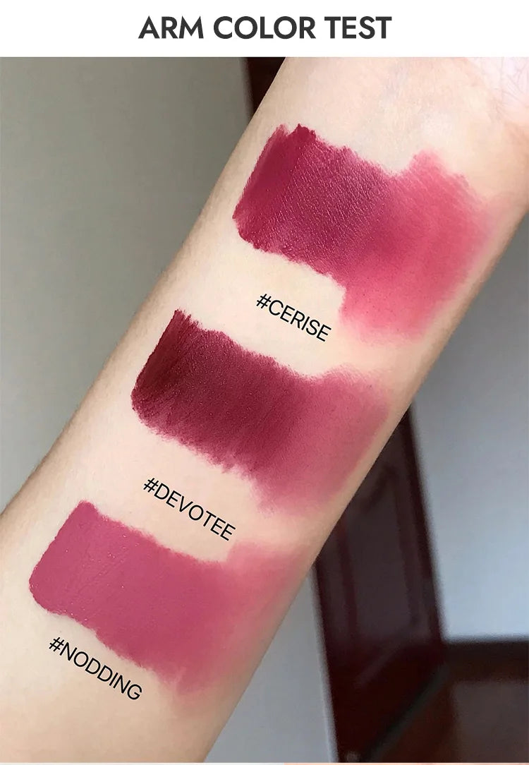 Cappuvini Matte Velvet Lip Glaze Moisturizing Smooth Long-Lasting Lipstick Makeup Lip Gloss