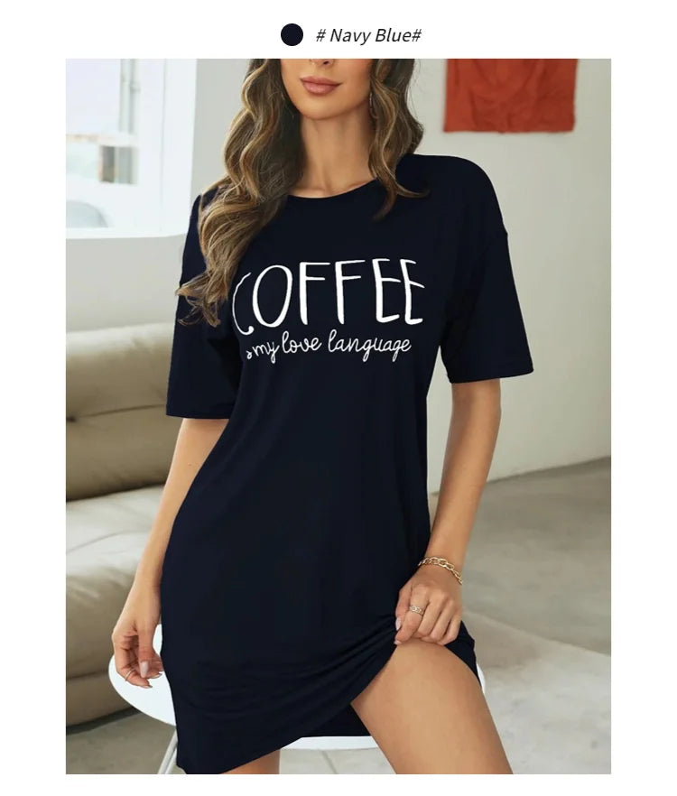 2026 New Milk Silk Nightgown Women Nightdress Short Sleeve Cartoon Nightgowns Sweet Casual Sleepwear Pijamas Sleepdress