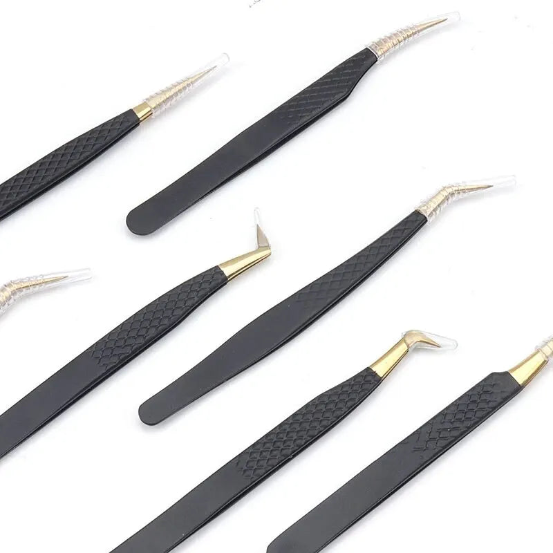 1pcs Makeup Eyelash Tweezers High Precision Clip Nail Drill Eyelash Eyebrow Stainless Steel Tweezers Woman Beauty Tools