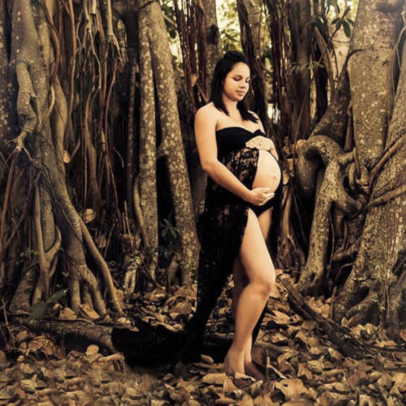 Slit-Front Pregnant Maternity Dresses for Pregnancy Pregnant Clothes Gown Women Sexy Photo Shoot Photography Props Clothing