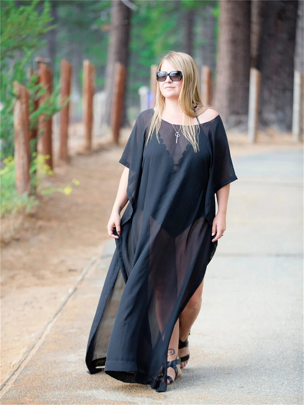 Swimsuit Cover Up Women, Sheer Beach Cover Up Kaftan, Kimono Coverup, Long Dress, Bridal, Wedding, Handmade 150cm