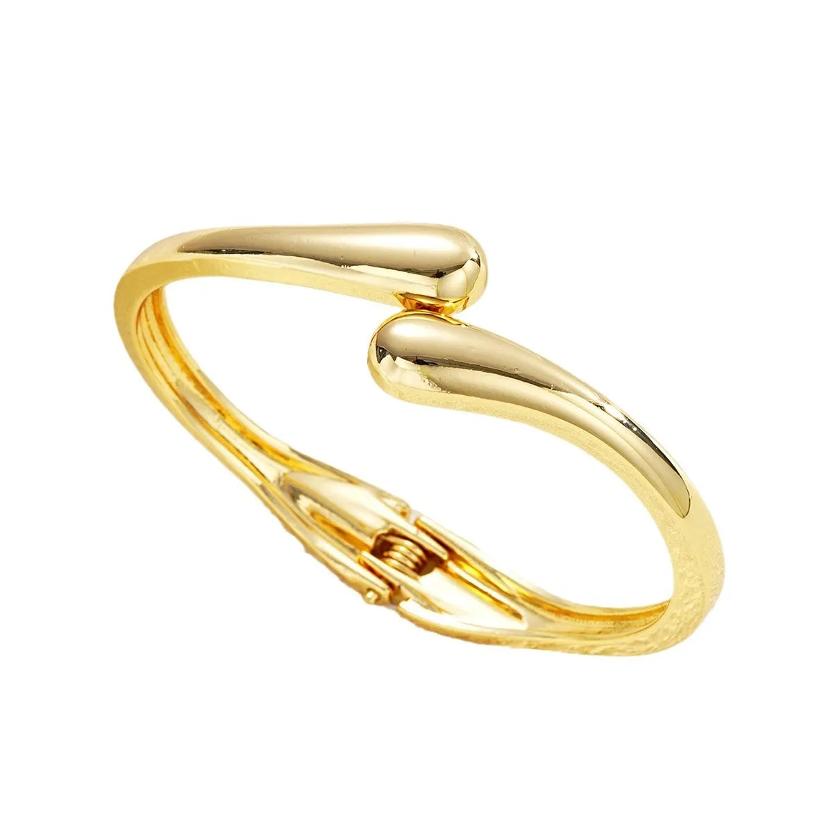 Hot Sale Exaggerate Individuality Metal Smooth Surface Water Drop Bangle for Woman  Adjustable Bracelet Paty Jewelry Daily Wear
