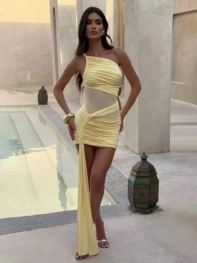 Townlike Pleated Slim Bodycon Maxi Long Dress Women Off Shoulder 2025 Autumn Winter Dress Lace Patchwork Sexy Party Dresses