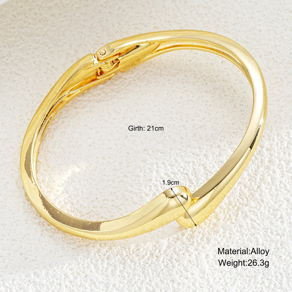 Hot Sale Exaggerate Individuality Metal Smooth Surface Water Drop Bangle for Woman  Adjustable Bracelet Paty Jewelry Daily Wear