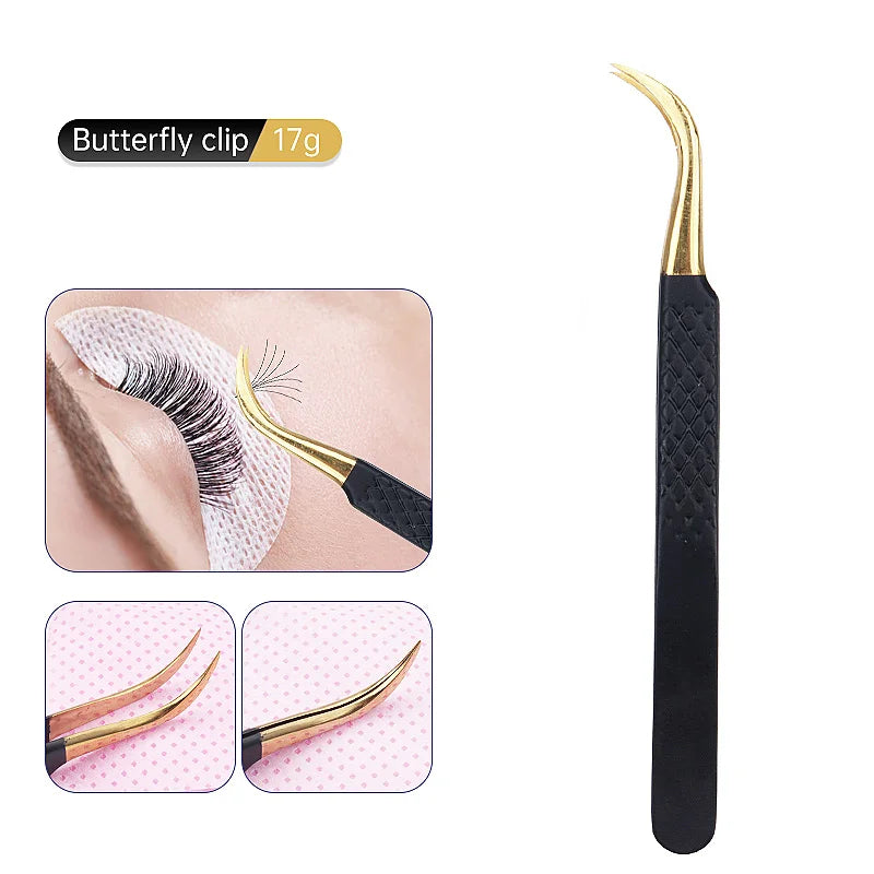 1pcs Makeup Eyelash Tweezers High Precision Clip Nail Drill Eyelash Eyebrow Stainless Steel Tweezers Woman Beauty Tools