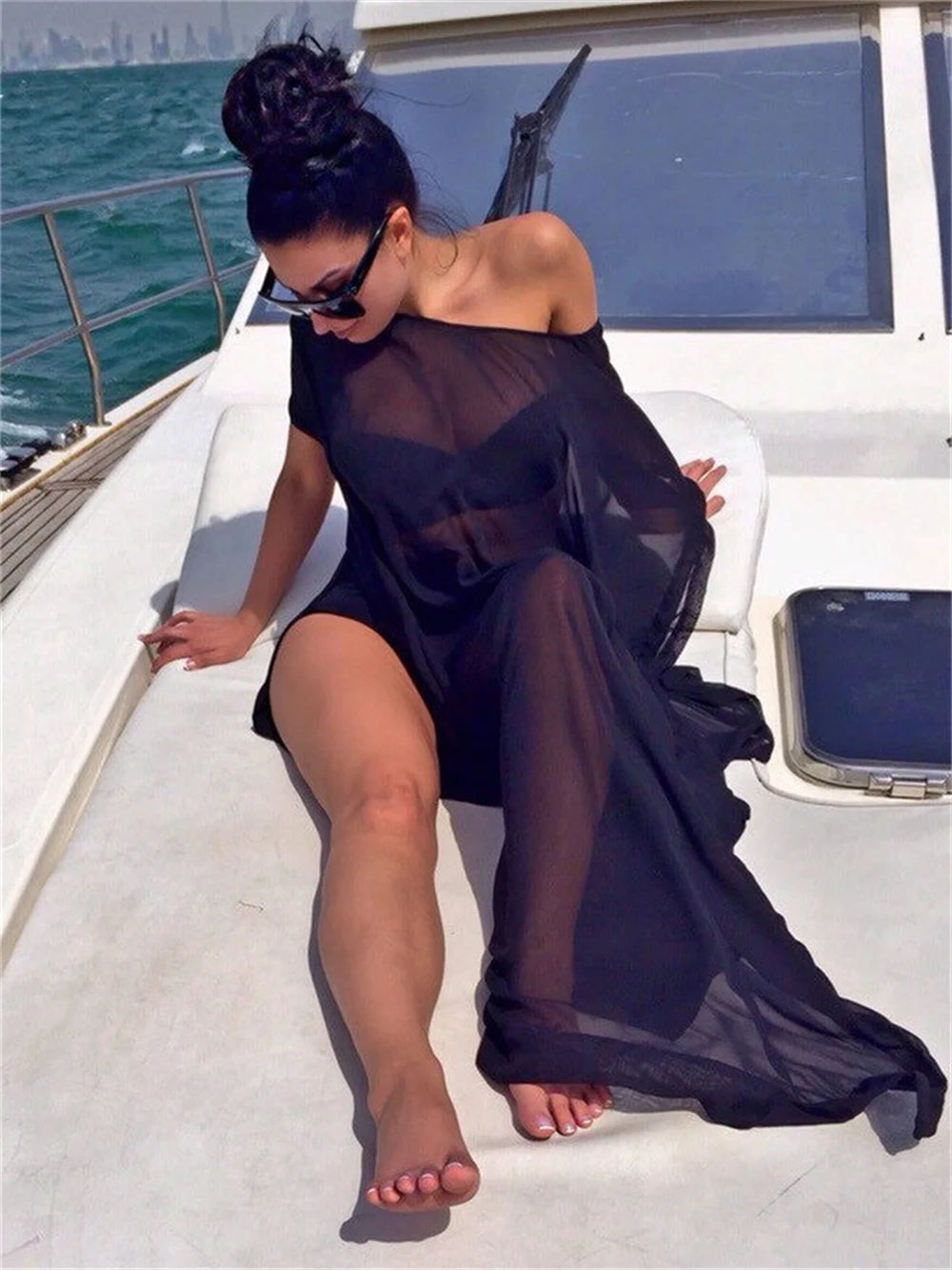 Swimsuit Cover Up Women, Sheer Beach Cover Up Kaftan, Kimono Coverup, Long Dress, Bridal, Wedding, Handmade 150cm