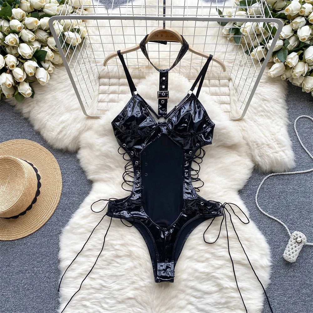 Sexy Women Night Dress Sleeveless Backless Porno Pajamas Floral Lace Erotic Nightwears+Thongs Satin Short Transparent Dresses