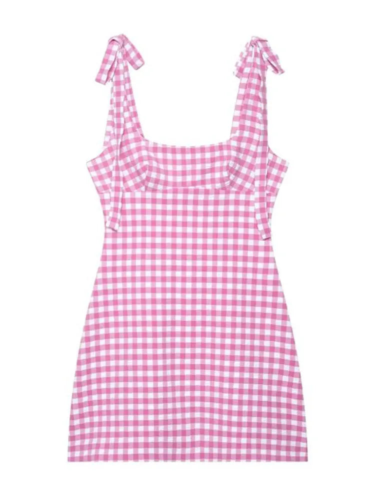 Women Knitted Hollow Out Mini Dresses Round Neck Sleeveless Off Shoulder Short Dress Lady Casual Summer Holiday Beach Robes