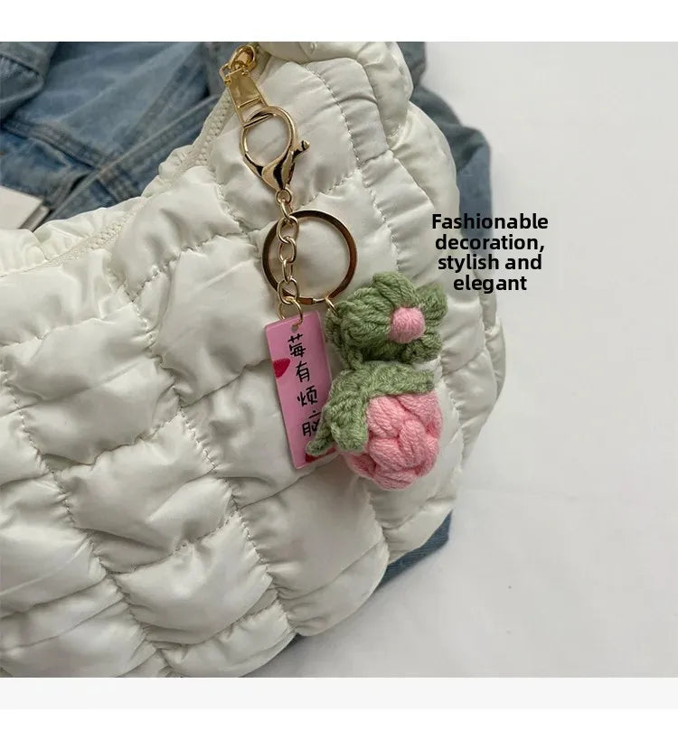 Korean Style Women's Shoulder Bag Cute Bubble Dumpling Foldable Cloud Bag Casual Fashion  bags for women luxury designer