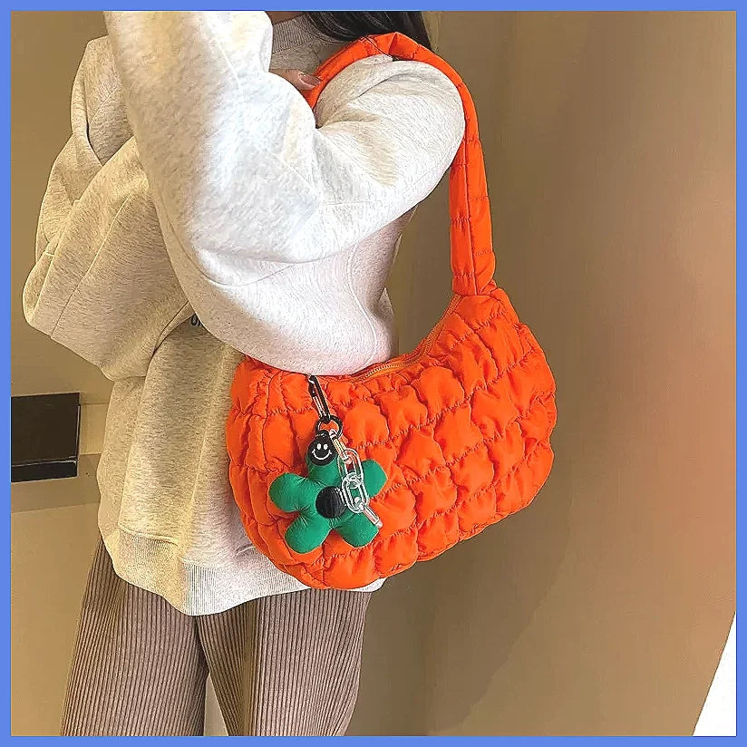 Korean Style Women's Shoulder Bag Cute Bubble Dumpling Foldable Cloud Bag Casual Fashion  bags for women luxury designer