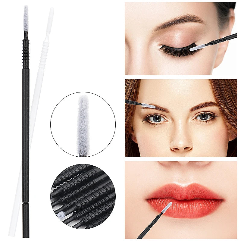 100 Pcs Disposable Spiral Handle Microbrush Mascara Wands Micro Brush Applicator Lashes Brushes Eyelash Extension Makeup Tools