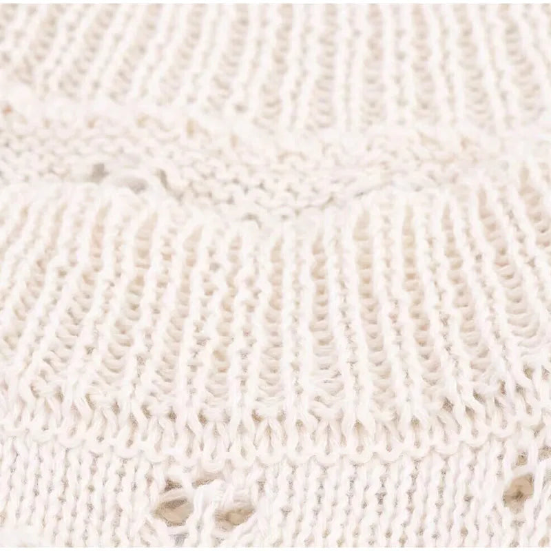 Women Knitted Hollow Out Mini Dresses Round Neck Sleeveless Off Shoulder Short Dress Lady Casual Summer Holiday Beach Robes
