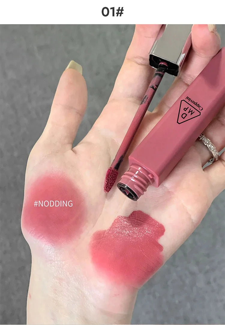 Cappuvini Matte Velvet Lip Glaze Moisturizing Smooth Long-Lasting Lipstick Makeup Lip Gloss
