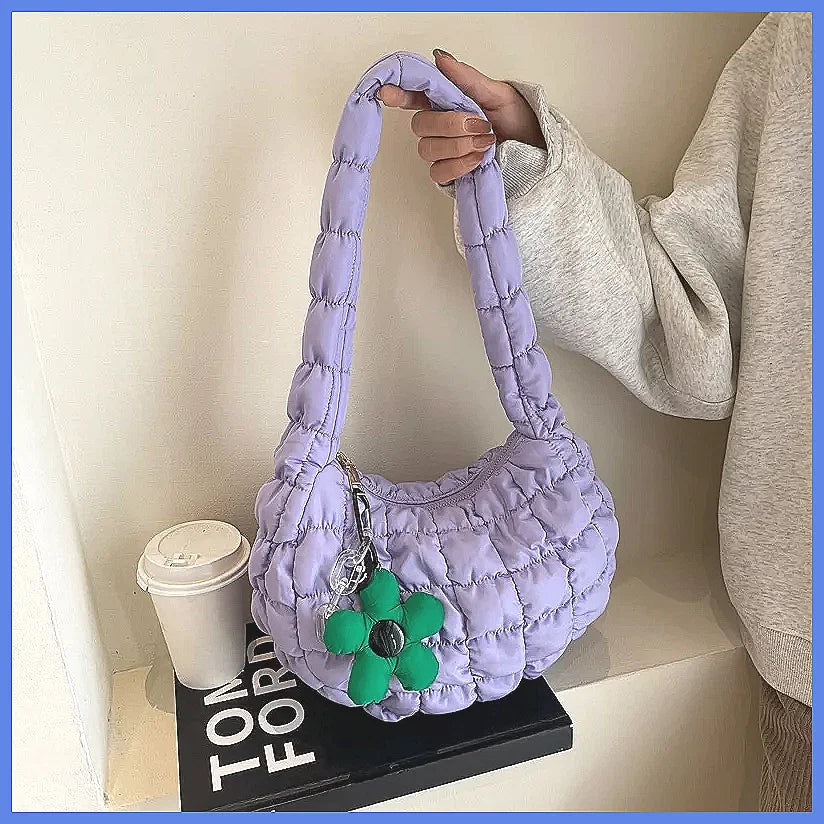 Korean Style Women's Shoulder Bag Cute Bubble Dumpling Foldable Cloud Bag Casual Fashion  bags for women luxury designer