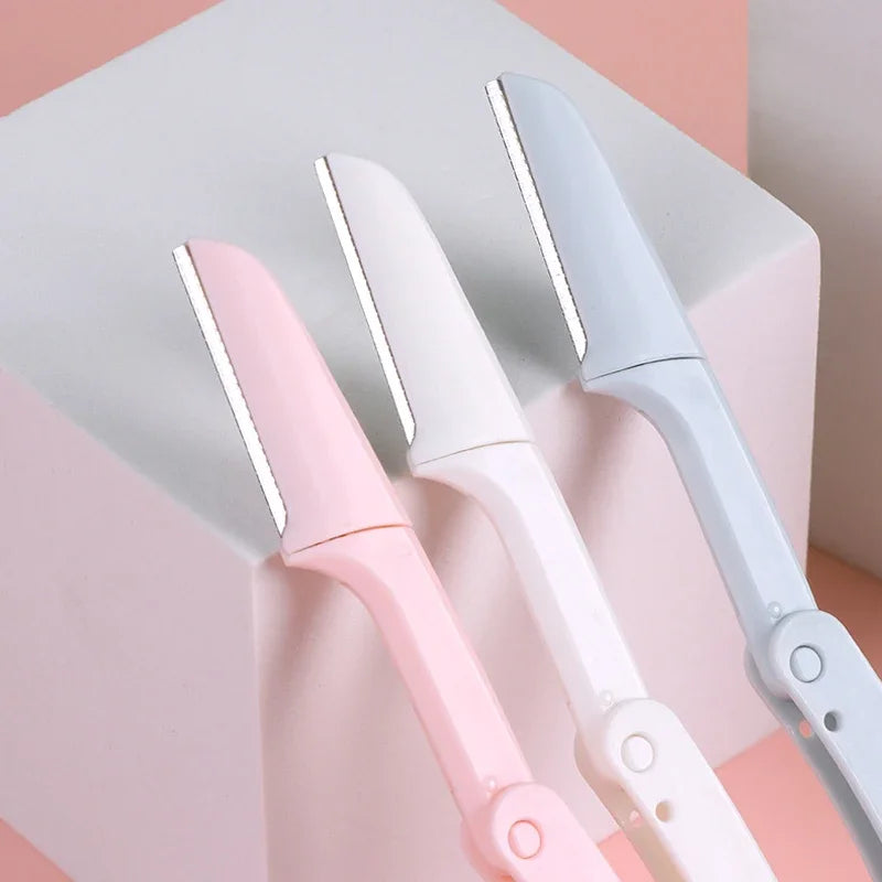 3pcs Fold Eyebrow Trimmer Scissors Hair Remover Eyebrow Comb Razor Eyebrow Clip Makeup Tools Face Razor for Women
