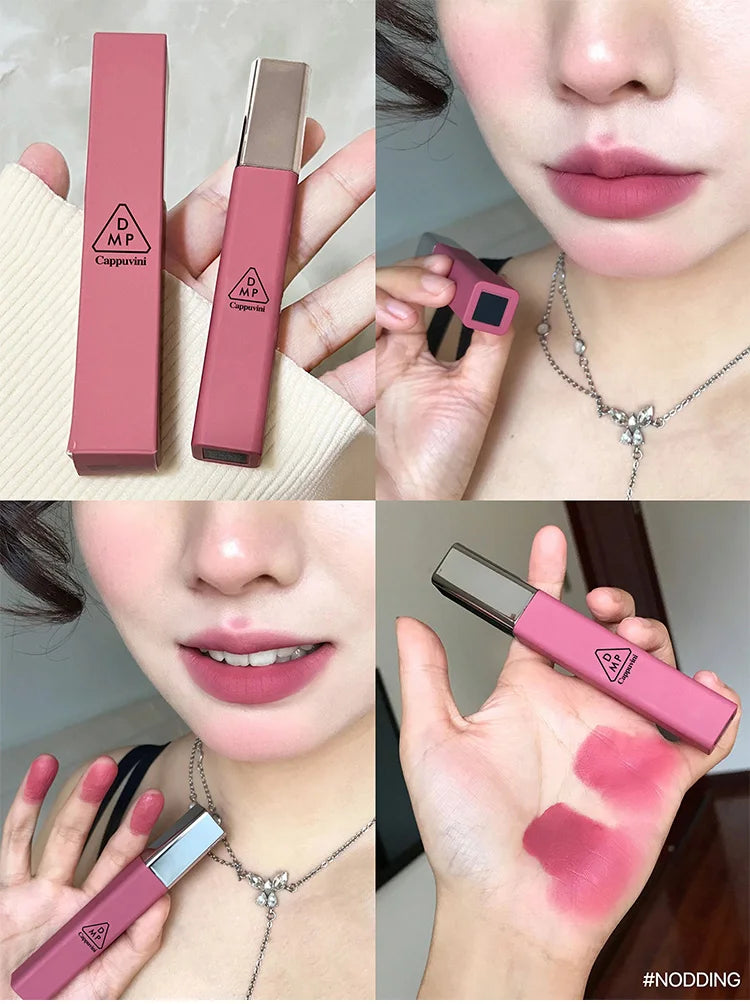 Cappuvini Matte Velvet Lip Glaze Moisturizing Smooth Long-Lasting Lipstick Makeup Lip Gloss