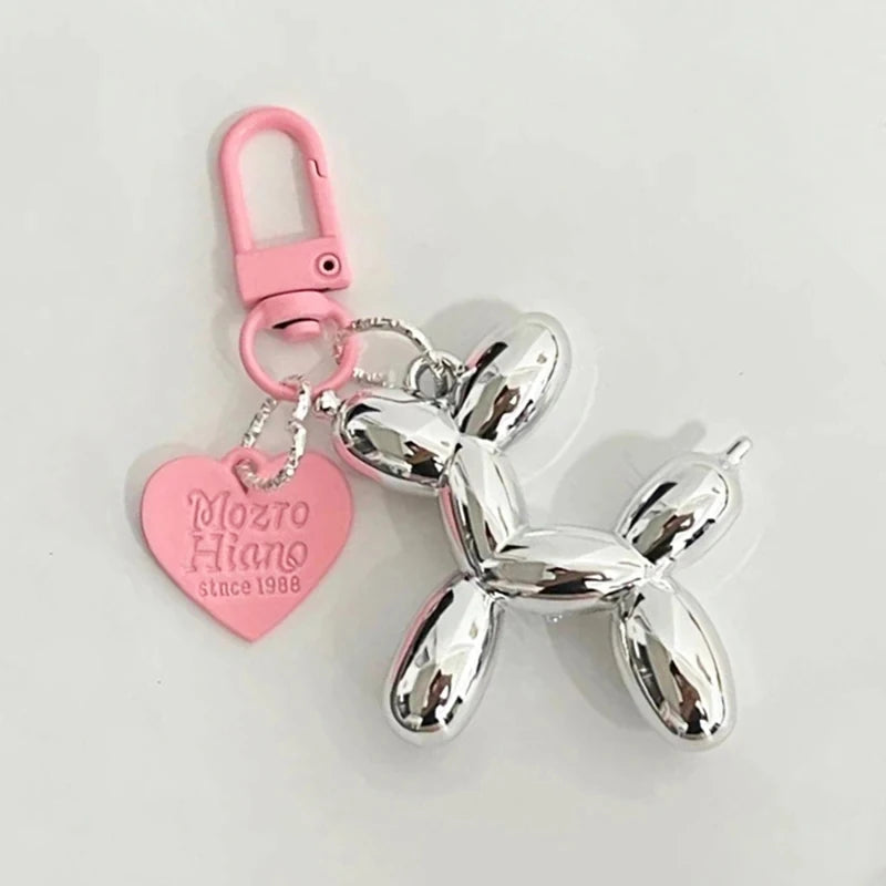 Fashion Keychain Punk Y2K Balloon Dog Keychains for Women Bag Pendant Jewelry Trinket Girl's Car Key Ring Key Chain Accessories