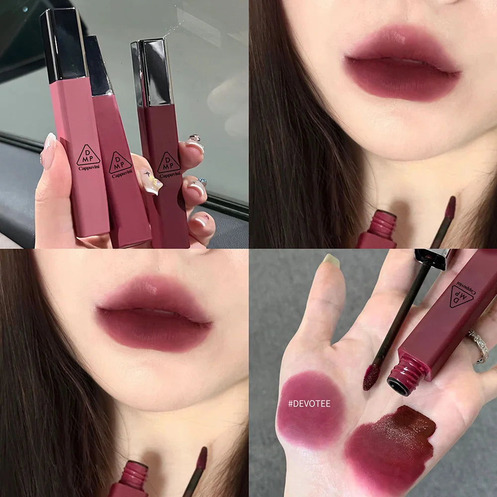 Cappuvini Matte Velvet Lip Glaze Moisturizing Smooth Long-Lasting Lipstick Makeup Lip Gloss