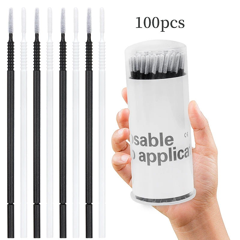 100 Pcs Disposable Spiral Handle Microbrush Mascara Wands Micro Brush Applicator Lashes Brushes Eyelash Extension Makeup Tools