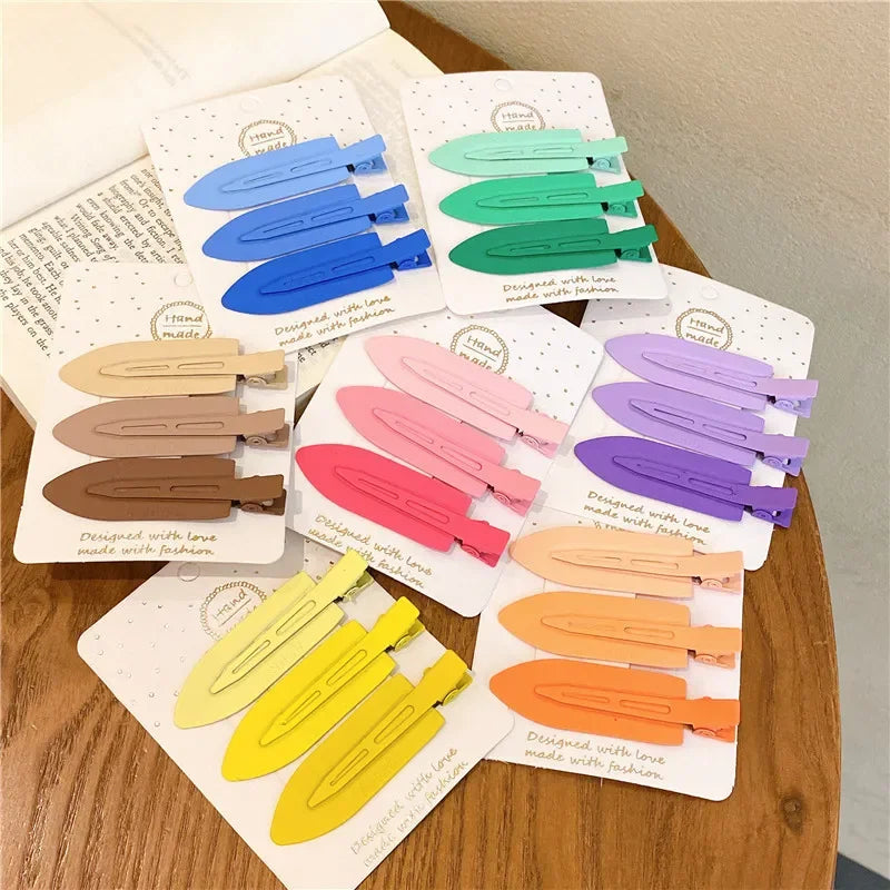 3pcs Seamless Hair Clip Candy Color Hairpin Styling Barrette Makeup Tools Headband Clips Fashion Hair Accessories for Women