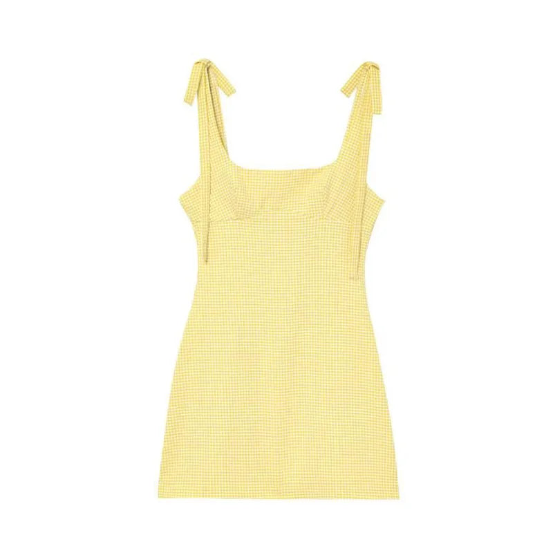 Women Knitted Hollow Out Mini Dresses Round Neck Sleeveless Off Shoulder Short Dress Lady Casual Summer Holiday Beach Robes