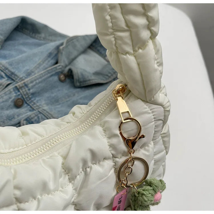 Korean Style Women's Shoulder Bag Cute Bubble Dumpling Foldable Cloud Bag Casual Fashion  bags for women luxury designer