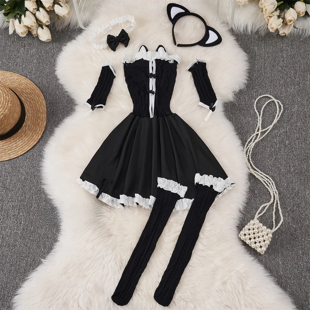 Sexy Women Night Dress Sleeveless Backless Porno Pajamas Floral Lace Erotic Nightwears+Thongs Satin Short Transparent Dresses
